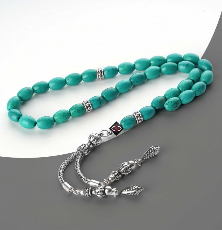 مسباح فضة فيفا سلفر حجر فيروز امريكي الازرق 1